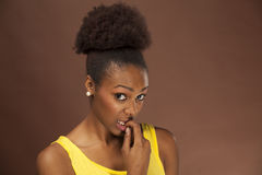 african-american-woman-shows-emotion-facial-features-indecision-shyness-her-expression-31455813