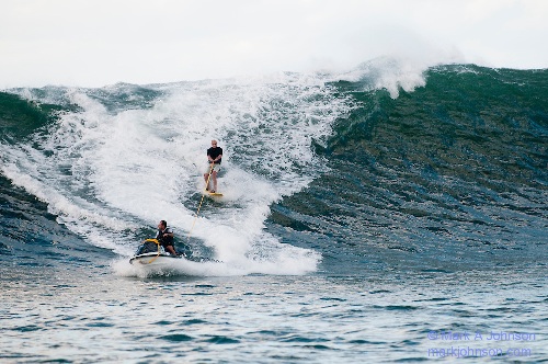 Tow-in Surfing, Kauai, Hawaii