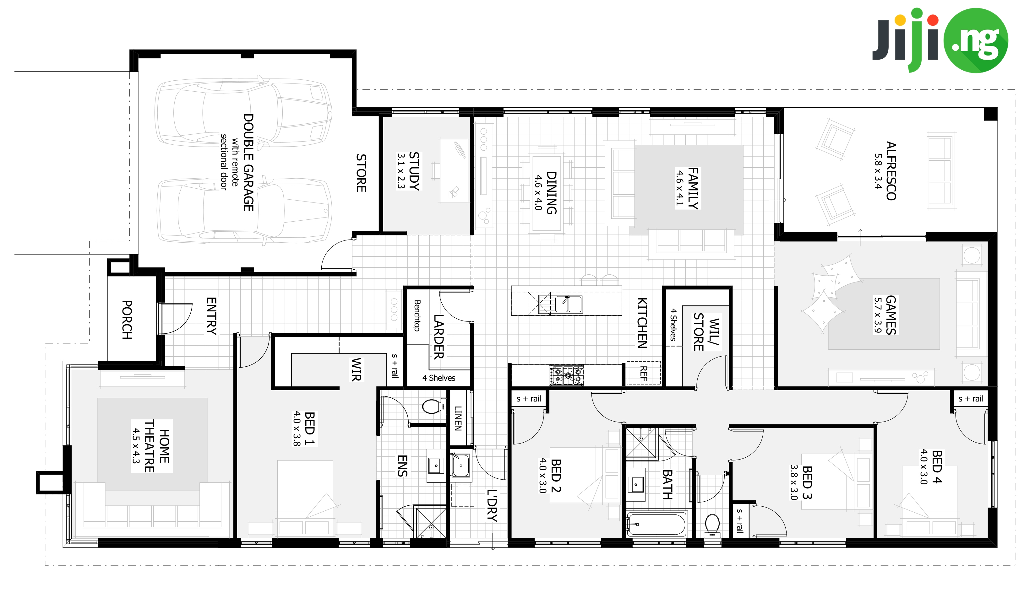 4 Bedroom Bungalow House Plans Bedroom House Plans Bungalow Kenya Plan Bedrooms Floor Show