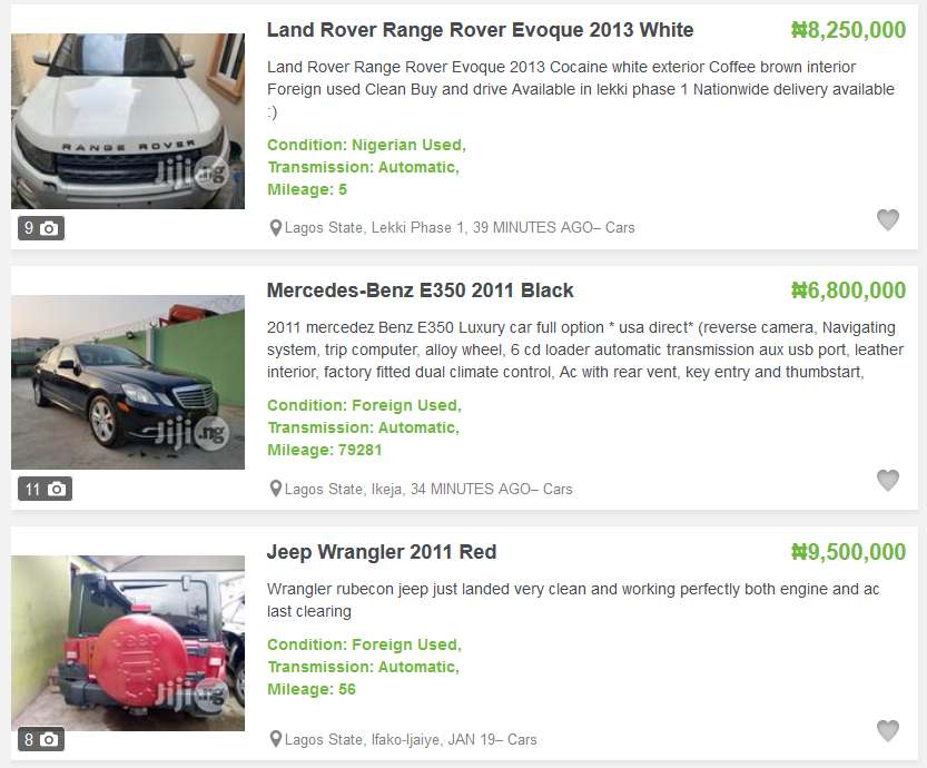 Where to buy cheap cars in Nigeria?