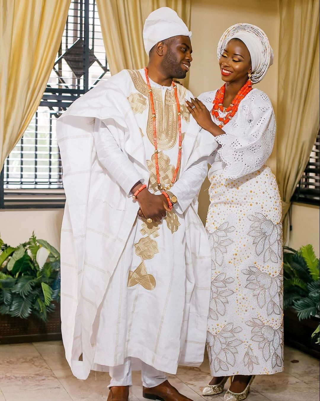 Yoruba Couple Traditional Wedding Attire Inspiration